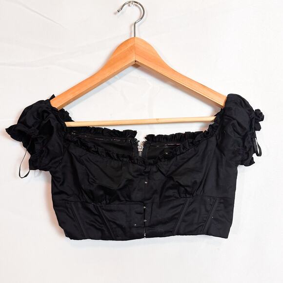 3 FOR $35! 📦 WHITE FOX Sweet n' Simple Bustier Crop in Black - Picture 2 of 5